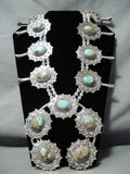 623 Gram Native American #8 Turquoise Sterling Silver Squash Blossom Necklace-Nativo Arts