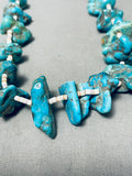 Native American Breathtaking Vintage Santo Domingo Kingman Turquoise White Shell Necklace-Nativo Arts