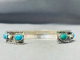 Gorgeous Vintage Native American Navajo Cerrillos Kingman Turquoise Sterling Silver Bracelet-Nativo Arts