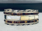 Native American Very Rare Vintage Navajo Heishi Shell Sterling Silver Bracelet-Nativo Arts