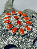 One Of The Most Unique Ever Native American Navajo Coral Sterling Silver Toad Pin-Nativo Arts