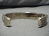 Extremely Thick Heavy!! Vintage Native American Navajo Inlay Turquoise Sterling Silver Bracelet-Nativo Arts