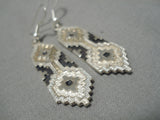 Important Dan Jackson Native American Navajo Sterling Silver Vintage Earrings-Nativo Arts