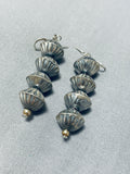 Marvelous Native American Navajo Sterling Silver Dangle Earrings-Nativo Arts