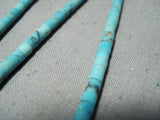 Very Rare Longer Vintage Native American Navajo Turquoise Heishi Jacla Earrings-Nativo Arts