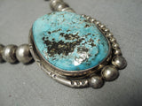 Important Vintage Native American Navajo Wil Singer Turquoise Sterling Silver Necklace-Nativo Arts