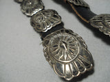 Marvelous Vintage Native American Navajo Hand Wrought Sterling Silver Concho Belt Old-Nativo Arts
