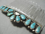 Exceptional Native American Navajo Royston Turquoise Sterling Silver Comb-Nativo Arts