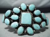 Stunning Vintage Native American Navajo Old Kingman Turquoise Sterling Silver Bracelet-Nativo Arts