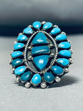 One Of The Finest Vintage Native American Zuni Turquoise Sterling Silver Ring Old-Nativo Arts