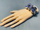 Native American Chunky Charoite Flower Cluster Vintage Southwest Sterling Silver Bracelet-Nativo Arts