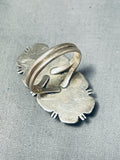 Grand Vintage Signed Native American Navajo Pilot Mountain Sterling Silver Ring-Nativo Arts