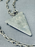Fantastic Vintage Native American Navajo Kingman Turquoise Sterling Silver Triangle Necklace-Nativo Arts