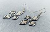 Linda Marble Important Vintage Native American Navajo Sterling Silver Cross Earrings-Nativo Arts