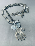 Native American One Of The Best Santo Domingo Carico Lake Turquoise Sterling Silver Necklace-Nativo Arts