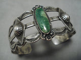 Vintage Native American Navajo Bracelet Early 1900's Sterling Silver Cerrillos Turquoise-Nativo Arts