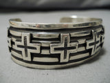 Important Vintage Navajo Andy Camdman Sterling Silver Native American Bracelet-Nativo Arts