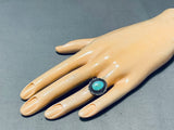 Easter Blue Turquoise Vintage Native American Navajo Sterling Silver Ring Old-Nativo Arts
