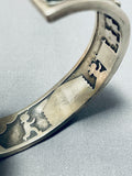 Rare Vintage Native American Navajo 3 Royston Turquoise Storyteller Sterling Silver Bracelet-Nativo Arts