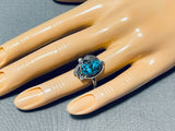 Rare Turquoise Vintage Native American Navajo Morenci Sterling Silver Ring-Nativo Arts