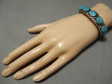 Native American Important (d.) Effie Calavaza Turquoise Sterling Silver Snake Bracelet Old-Nativo Arts