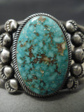 Quality Native American Navajo Intense Turquoise Sterling Silver Bracelet-Nativo Arts