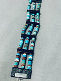 Most Unique Native American Navajo Turquoise Heishi Sterling Silver Bracelet Wow!!-Nativo Arts