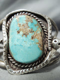 Rare Slithering Snake Vintage Native American Navajo Royston Turquoise Sterling Silver Bracelet-Nativo Arts
