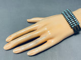 One Of The Best Ever Vintage Native American Zuni Squared Turquoise Sterling Silver Bracelet-Nativo Arts
