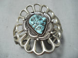 Outstanding Vintage Native American Navajo Turquoise Sterling Silver Cast Bracelet-Nativo Arts