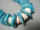 Unforgettable Vintage Native American Navajo Carico Lake Turquoise Sterling Silver Necklace Old-Nativo Arts