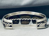 Heavy Museum Vintage Native American Navajo Blue Thunder Turquoise Sterling Silver Bracelet-Nativo Arts