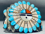 Native American Morris Sadie Laahte Vintage Zuni Turquoise Sterling Silver Bracelet Cuff-Nativo Arts