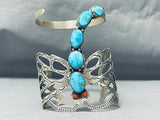 The Craziest Native American Navajo Turquoise Dragonfly Sterling Silver Bracelet-Nativo Arts