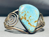 One Of The Biggest Vintage Native American Navajo #8 Turquoise Sterling Silver Bracelet-Nativo Arts