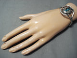 Special Vintage Native American Navajo Sleeping Beauty Turquoise Sterling Silver Bracelet Old-Nativo Arts