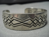 Striking Vintage Navajo John Begay Sterling Silver Native American Bracelet Old-Nativo Arts