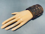 The Biggest Craziest Vintage Native American Navajo Ron Willie Cross Copper Bracelet-Nativo Arts