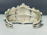 Gorgeous Vintage Native American Navajo Earth Blue Turquoise Cluster Sterling Silver Bracelet-Nativo Arts