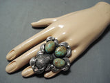 Heavy San Felipe 8 Turquoise Sterling Silver Buffalo Ring-Nativo Arts