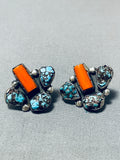 Best Vintage Native American Navajo Morenci Turquoise Sterling Silver Earrings-Nativo Arts