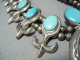 Important Ambrose Linoln Vintage Native American Navajo Sterling Silver Squash Blossom Necklace-Nativo Arts