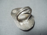 Wonderful Vintage Native American Navajo Blue Gem Turquoise Sterling Silver Ring Old-Nativo Arts