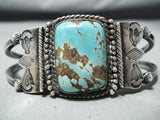 Early Vintage Native American Navajo 8 Turquoise Sterling Silver Bracelet-Nativo Arts