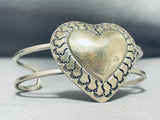 Advanced Detail Vintage Native American Navajo Heart Sterling Silver Bracelet-Nativo Arts
