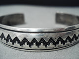 Spectacular Vintage Native American Navajo Silver Bracelet Thomas Singer Old Mark-Nativo Arts