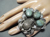 Unbelievable Navajo Turquoise Sterling Silver Buffalo Ring Native American-Nativo Arts