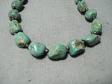 Uber Chunky Vintage Native American Navajo Royston Turquoise Sterling Silver Necklace-Nativo Arts