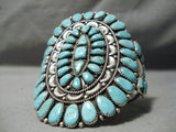 Magnificent Vintage Native American Navajo Turquoise Sterling Silver Bracelet Cuff-Nativo Arts