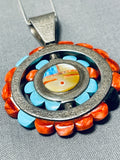 Native American Important Vintage Santo Domingo Turquoise Spiny Oyster Sterling Silver Necklace-Nativo Arts